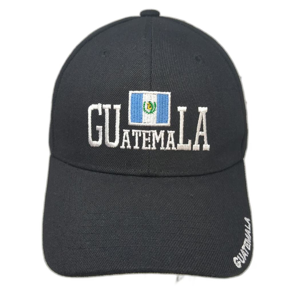 Guatemala Headwear Baseball Cap Black One Size Embroidered Flag Hat Acrylic Wool
